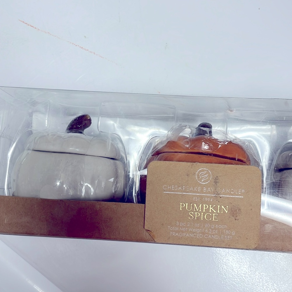Chesapeake Bay Candle 3pc Pumpkin Spice Candle Set. - Picture 5 of 7